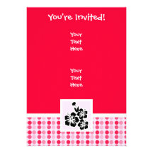Cute Tropical Flowers Custom Invite