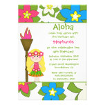 Cute tropical hula girls birthday party invitation