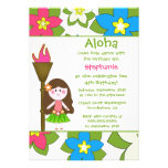 Cute tropical hula girls birthday party invitation