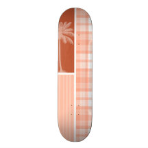 Cute Tropical Orange Plaid Custom Skate Board