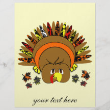 Cute Turkey Thanksgiving Flyer Choose Background