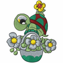 Cute Turtle Embroidered Shirt