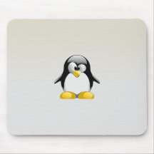 Cute Tux Grey Mousepads