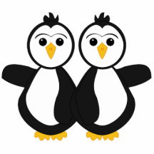 Cute Twin Penguins Acrylic Cut Outs