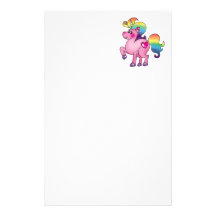 cute unicorn pony personalized stationery