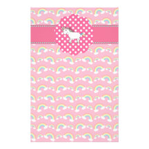 Cute unicorn rainbows personalized stationery