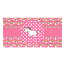 Cute unicorn rainbows photo cards