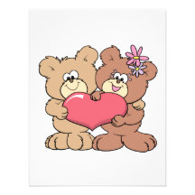 cute valentine heart teddy bear couple personalized invitations