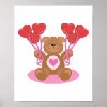 cute valentine teddy bear design print