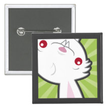 Cute Vampire Bunny Rabbit (White) - Kawaii Button