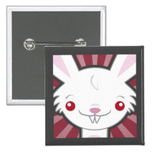 Cute Vampire Bunny Rabbit (White) - Kawaii Button