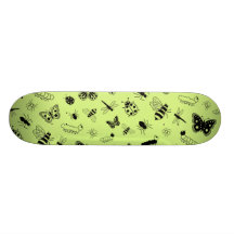 Cute Vector Bugs & Butterflies (Grass Green Back) Skate Board Decks