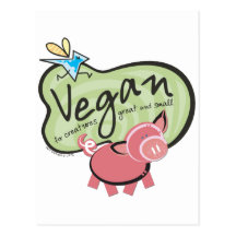 Cute Vegan Message Post Cards