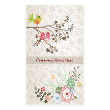 cute vintage birds business card