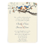 Cute Vintage Bluebirds Wedding Invitations