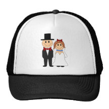 Cute Wedding Couple Mesh Hat