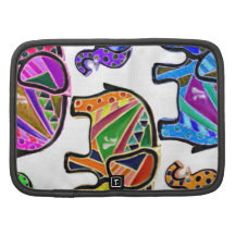 Cute whimsical aztec patterns colourful elephants organizer