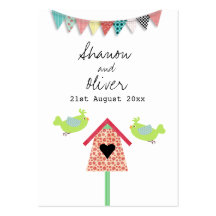 Cute Whimsical Birds Wedding Favour Tags Business Card