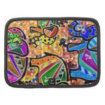 Cute whimsical colourful elephant & floral mozaiqu organizers