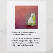 Cute white cat flyer announcement for pet lovers