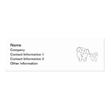 Cute White Elephants. Cartoon. Business Card Template