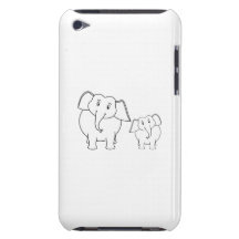 Cute White Elephants. Cartoon. Case-Mate iPod Touch Case