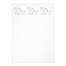 Cute White Elephants. Cartoon. Custom Announcements