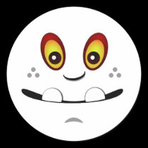 Cute White Monster Face w/ an Underbite stickers
