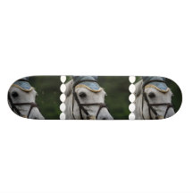 Cute White Pony Skateboard