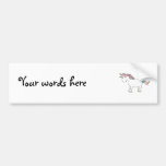 Cute white rainbow unicorn bumper stickers