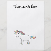 Cute white rainbow unicorn personalized flyer
