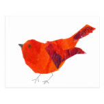 Cute Wildlife Animal Unique Artistic  Red Bird Post Card