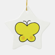 cute yellow butterfly christmas ornament