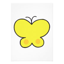 cute yellow butterfly invite