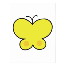 cute yellow butterfly postcard