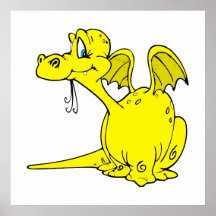 Cute Yellow Dragon Baby Print