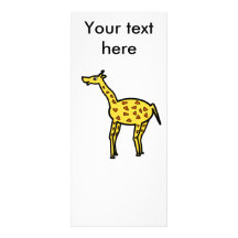 Cute yellow giraffe customised rack card