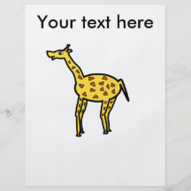 Cute yellow giraffe full colour flyer