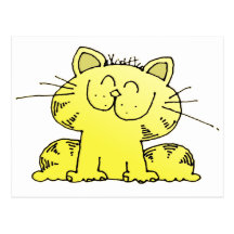 Cute Yellow Kitten Post Cards