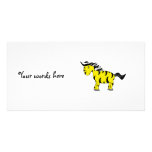 Cute yellow zebra personalised photo card