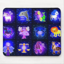 Cute Zodiac Characters Mouse Pad
