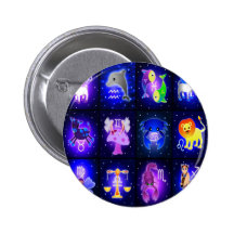 Cute Zodiac Characters Pinback Buttons