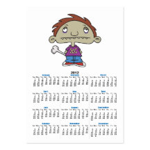 cute zombie kid cartoon character business cards