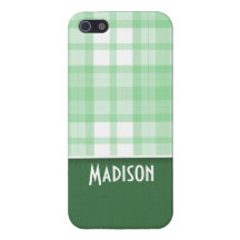 CuteGreen Plaid Case For iPhone 5