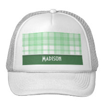 CuteGreen Plaid Hat