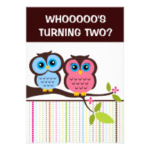 Cutesy Owl Kids' Birthday Invitations