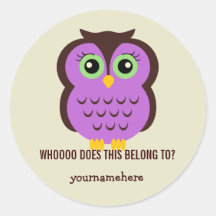 Cutesy Owl THIS BELONGS TO Stickers