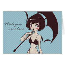 Cutie in the Sand - Blue Greeting Cards
