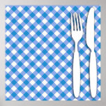 Cutlery on Table Cloth Poster