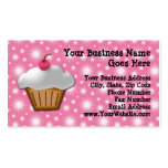 Cutout Cupcake with Pink Cherry on Top Business Card Template